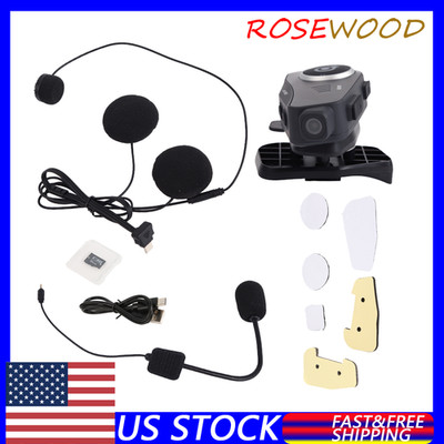 Bluetooth Motorcycle 1080P HD Camera Recorder Motorbike Helmet Headset Intercom