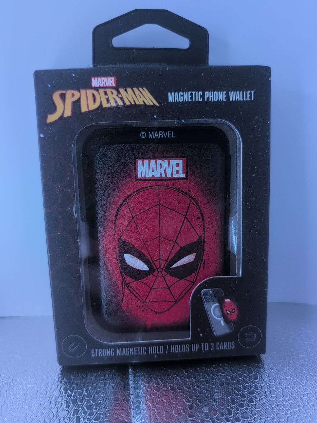 Estuche tipo billetera magnético para teléfono Marvel Spider-Man fuerte soporte magnético para tarjetas