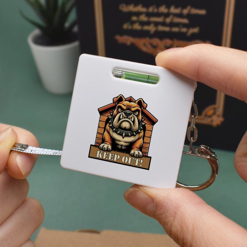 'Angry Bulldog Keep Out' Keyring Tape Measure (KM00046577) | eBay UK