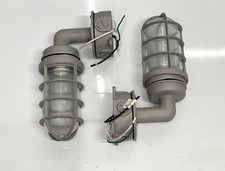 Art Deco Outdoor Swan Neck Aluminum Sconce Light – Vintage Elegance Lot of 2