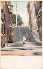 Break Neck Steps L'escalier De La Rue Champlain Quebec Canada Postcard c1911
