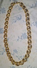 Vintage Gold Tone Heavy Chunky Link Necklace 18