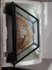 Vintage Asian Chinese PRC Carved Cork Diorama Pagodas Cranes Trees Decoration