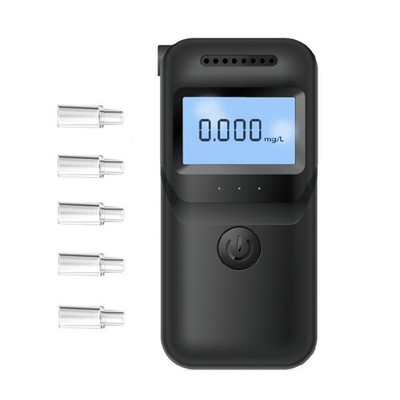 Tragbarer Alkoholtester mit austauschbaren Mundstücken LCD-Display