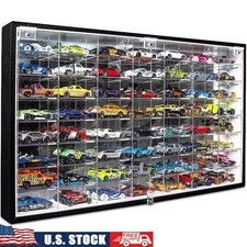 Hot Wheels Display Case Acrylic Storage Box 56 Compartments Wall Mountable New