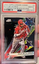 2024 Topps Chrome Cosmic Elly de la Cruz Black Eclipse Starfractor /10 PSA 10