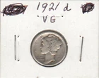 1921-D Mercury Dime key date VG