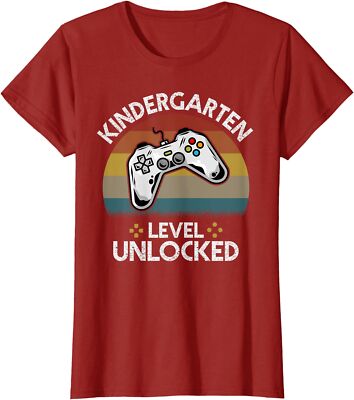 Kindergarten Level Unlocked Video Game Back To School Ladies' Crewneck T-Shirt