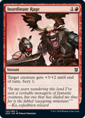 Inordinate Rage FOIL Zendikar Rising MINT Red Common MAGIC MTG