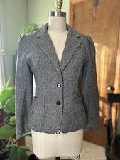 Vintage Womens S Grey Wool Tweed Blazer