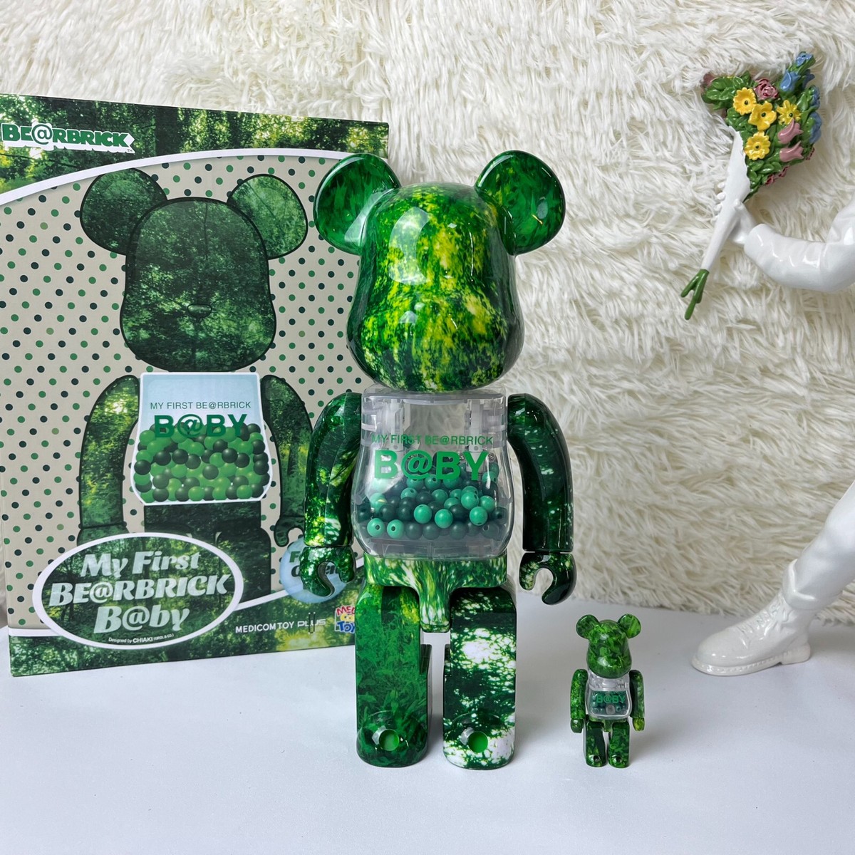 MY FIRST BE@RBRICK FOREST GREEN BEARBRICK My First Baby FOREST GREEN Ver. 100% \u0026 400% Medicom Toy