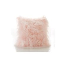 SALE -Faux Mongolian Cushion Poly Filled Blush Pink - 43 x 43cm