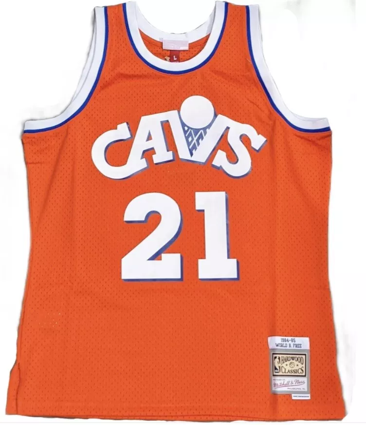 Mitchell & Ness World B. Free Orange Jersey Size Small | Cavaliers