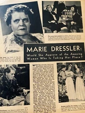 Marie Dressler, Full Page Vintage Large Format Clipping, a