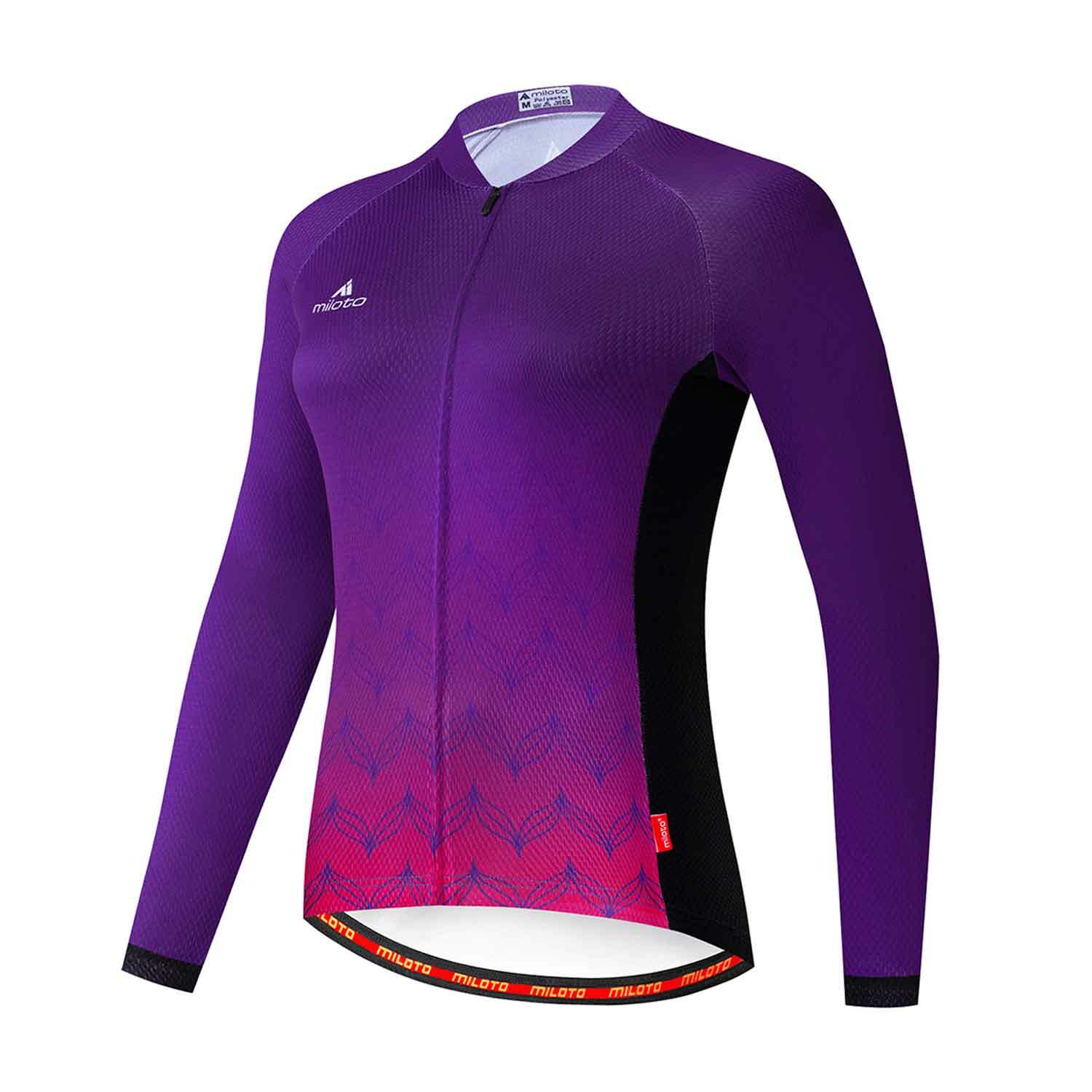 Miloto Women's Long Sleeve Cycling Jersey Ladies Bike Cycle Jacket Long