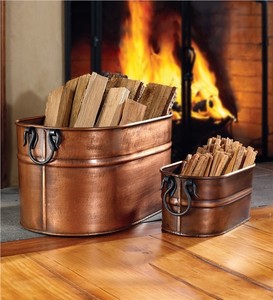 Small Large Firewood Bucket Bins Fireplace Indoor Log Wood