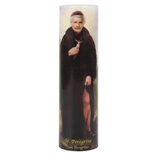 St Peregrine, LED Flameless Devotional Prayer Candle