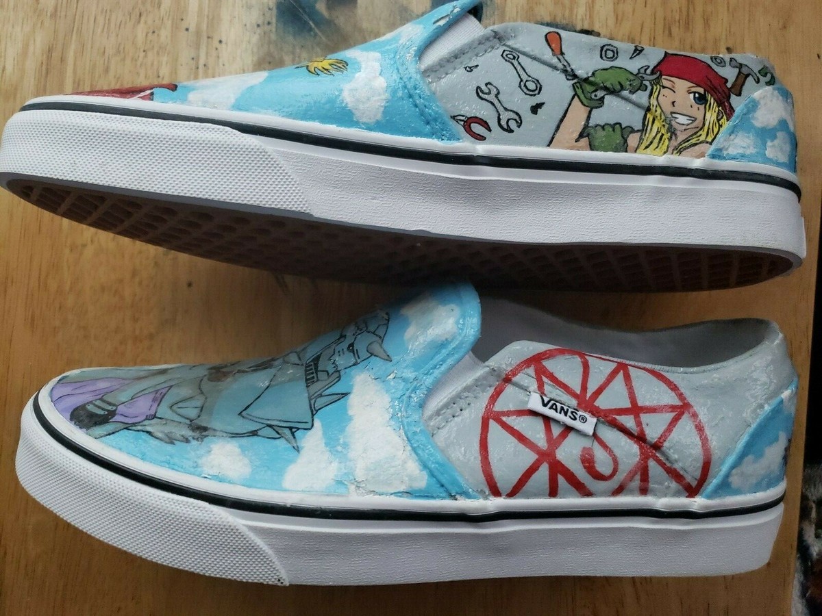 Brand New Vans Custom Hand Painted 7 Deadly Sins Anime Mens 8 Womens 9.5 Vans Sk8-Hi One Piece Anime Graphic High Top Sneakers Men main image 3