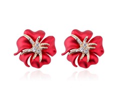 MARNI H&M   Red Flower Shape Earrings