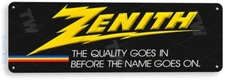TIN SIGN Zenith Radio Metal Décor AM FM Gas Oil Garage Shop Bar A898