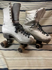 Vintage Hyde Athletic Shoe Co. Roller Skates Chicago No 87 Wheels White USA