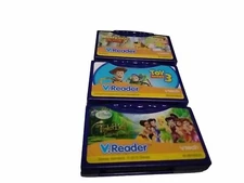 3 vtech V.Reader Games - Tinker bell Disney & What’s That Noise? Toy Story 3