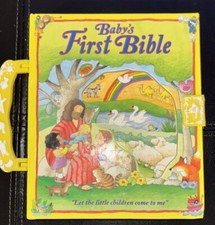 Baby's First Bible Board Book W Plastic Handle and Clasp First Bible Collection