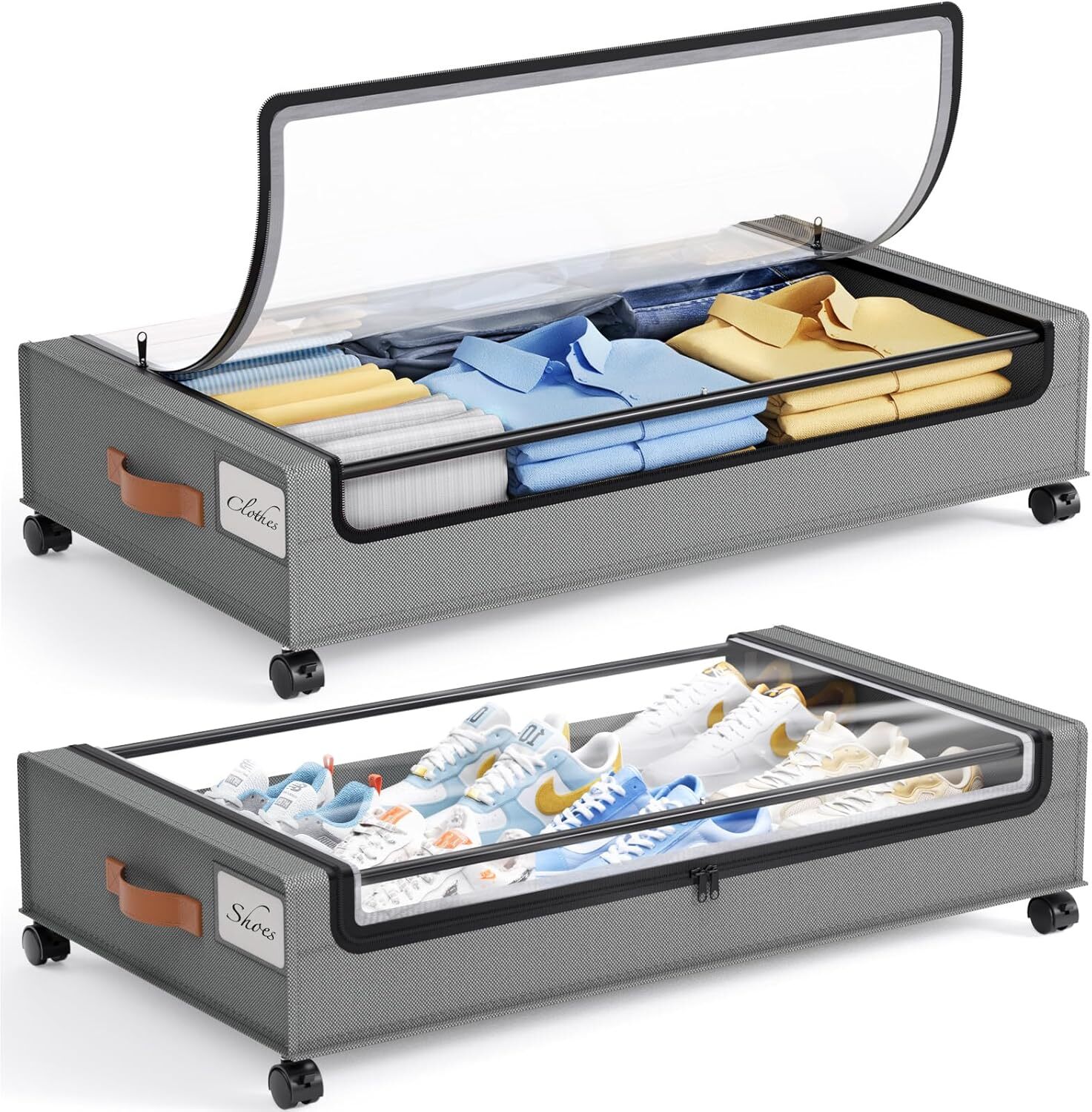 New Wheels Under Bed Storage Containers 2-Pack for Space-Saving Organization