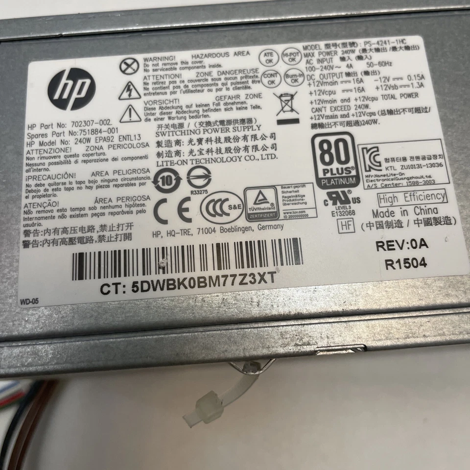 Genuine 240W HP 702307-002 Power Supply - Image 2 of 4