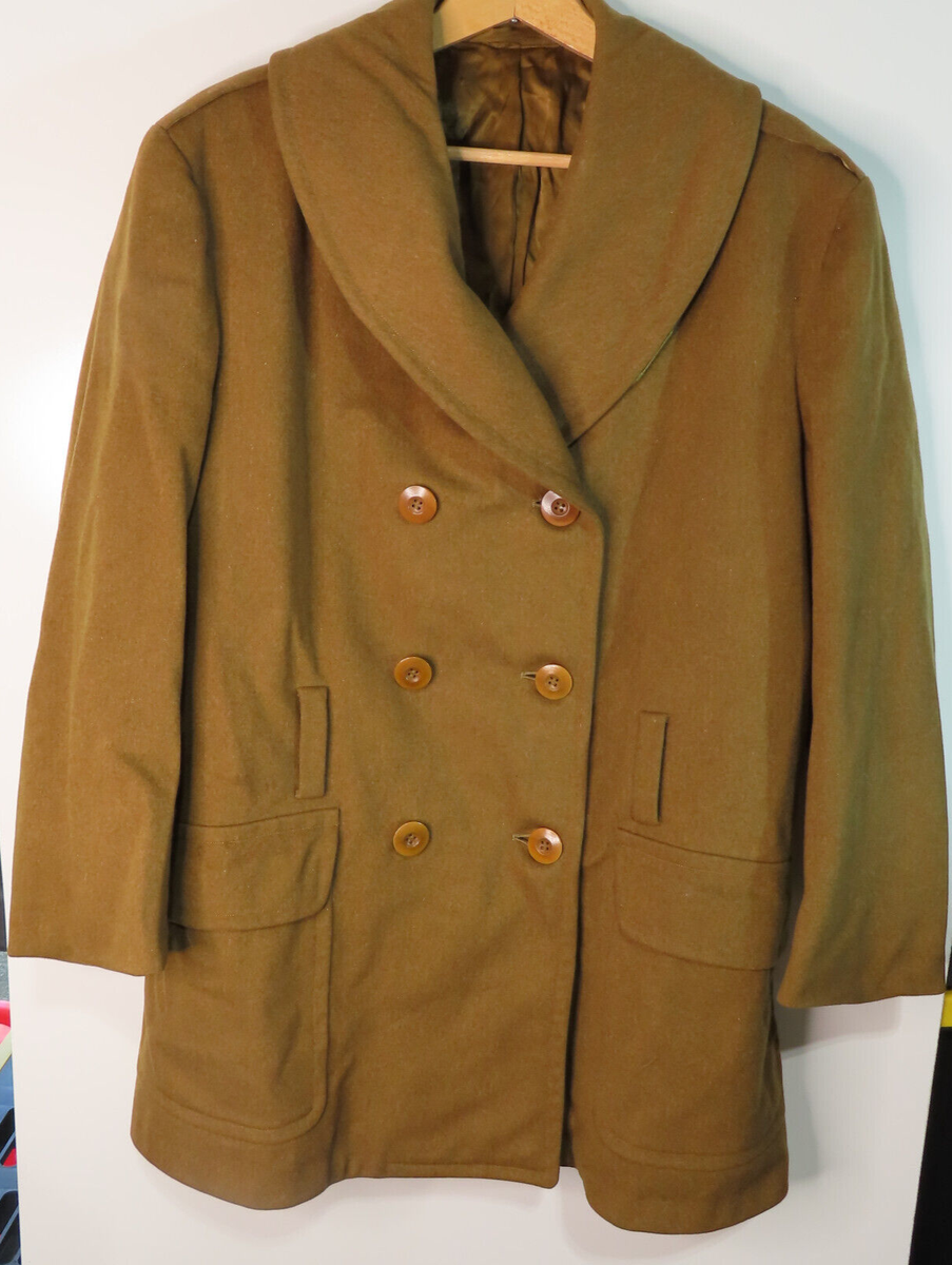 1941-1942 US Army Mackinaw Shawl Collar Wool Coat Mens Size