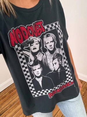 No Doubt Band Tour Graphic Short Sleeve Black Unisex Tshirt