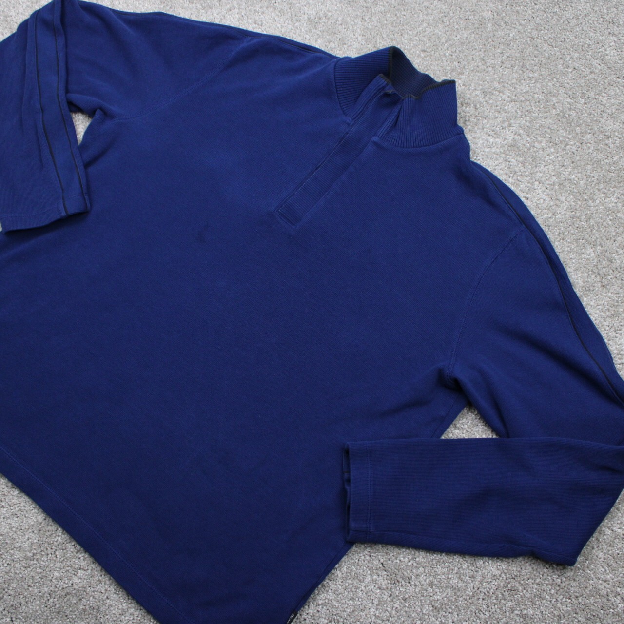 BOSS Hugo Boss Piceno Sweatshirt Mens XL Blue Regular Fit 1/4 Snap L/S Pullover