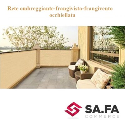 Ombreggiante Bianco Rete Frangivista 100% Occultante - Tortora, 1.5x10m, Con Asole Laterali Ringhiera Per Esterni - Foto 8