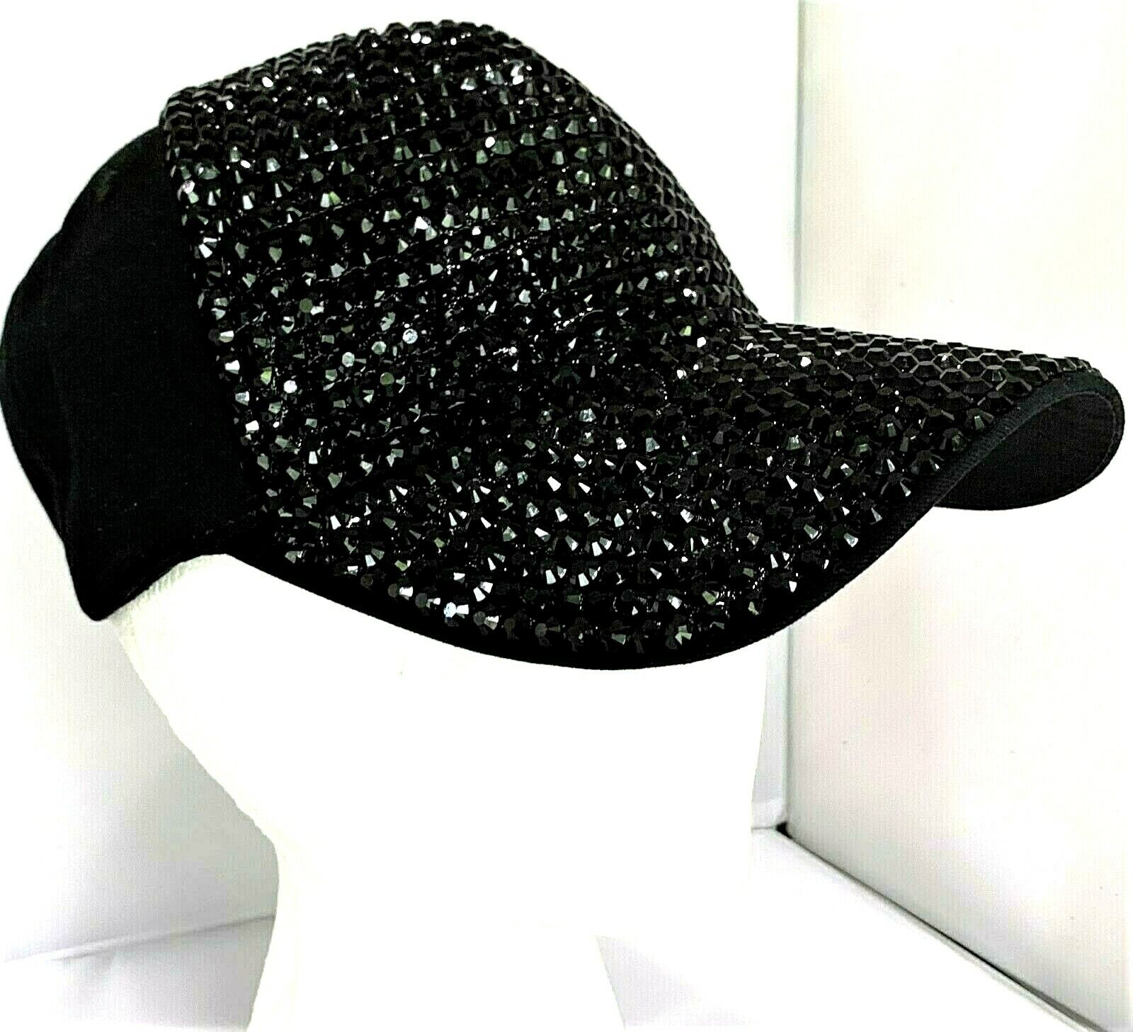 Women's Black Rhinestone & Black Denim Bling Baseball Cap Adjustable  Fashion Hat