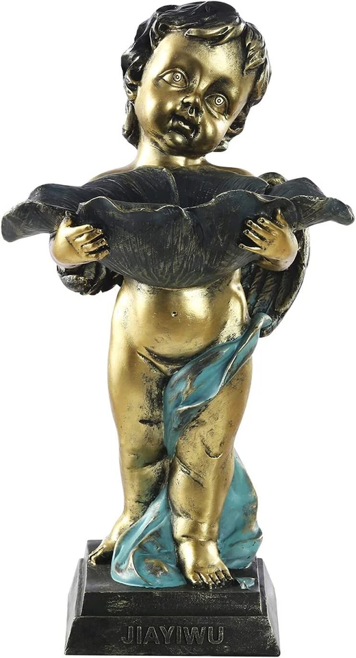 JIAYIWU Ángel Decoración Exterior Estatua, Comedero para Pájaros y Baño para Pájaros Foto 2 de 4