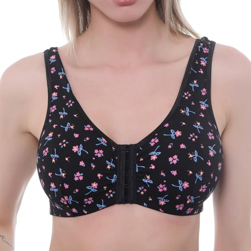 Sujetador de sujeción frontal sin cable sin acolchar suave elástico algodón 34B-48DD - Imagen 12 de 29