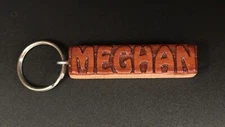 Keychain MEGHAN Personalized Custom Name Fob Wood Key Ring Unique Gift Idea