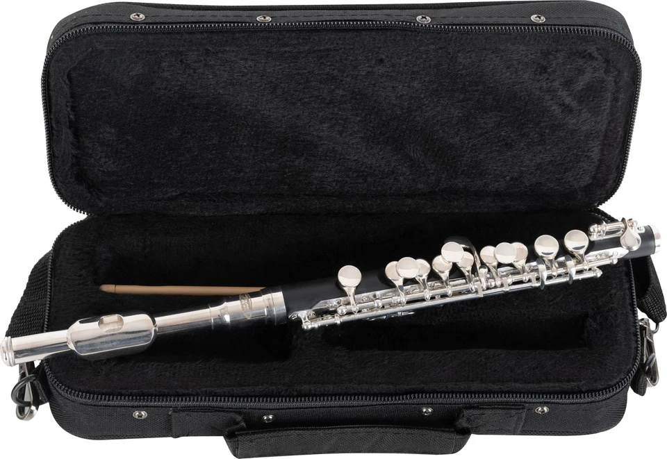 Flauto Piccolo Ottavino in Do Bocchino Alpacca Testata Argentato con Astuccio - Immagine 4 di 4