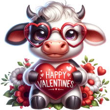 30 Custom Valentine Cow Personalized Address Labels