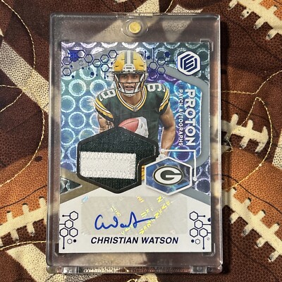 2022 Panini Elements Proton Patch Autographs Christian Watson Rookie 10/10