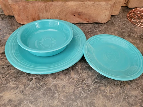 Fiestaware TURQUOISE 3pc Dinnerware Set