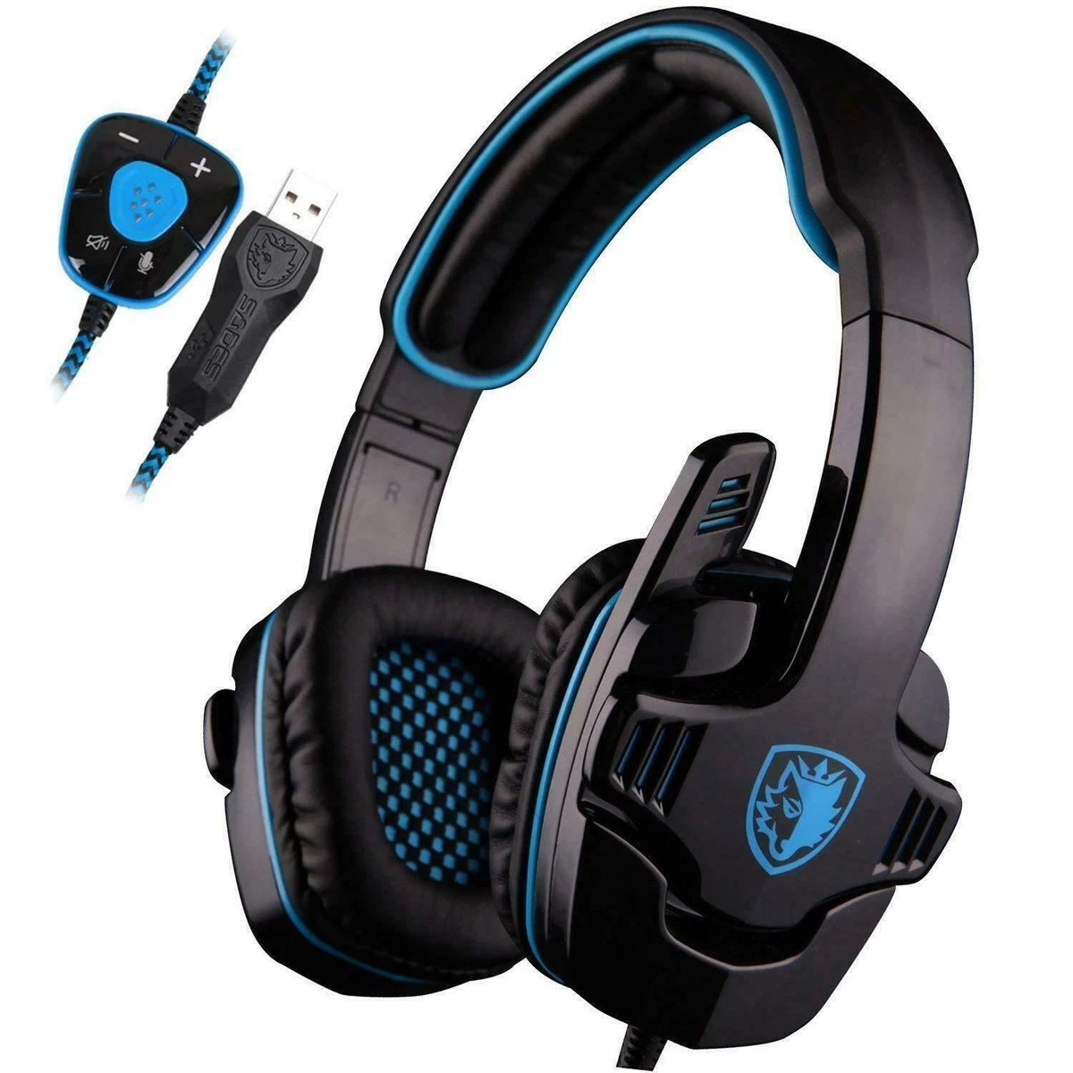 SADES 7.1 Surround Sound Stereo Laptop PC USB Gaming Headset Mic