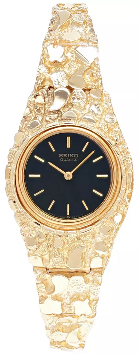 Seiko 14k gold nugget watch discount