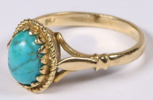 Antique Art Nouveau Turquoise Ring 750 Gold 18K Gold Ring Turquoise Ring ~ 1900 Turquoise