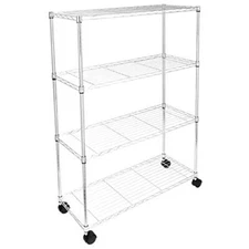 HealSmart 4-Tier Heavy Duty Height Adjustable Storage Shelving Unit ,Chrome,36L