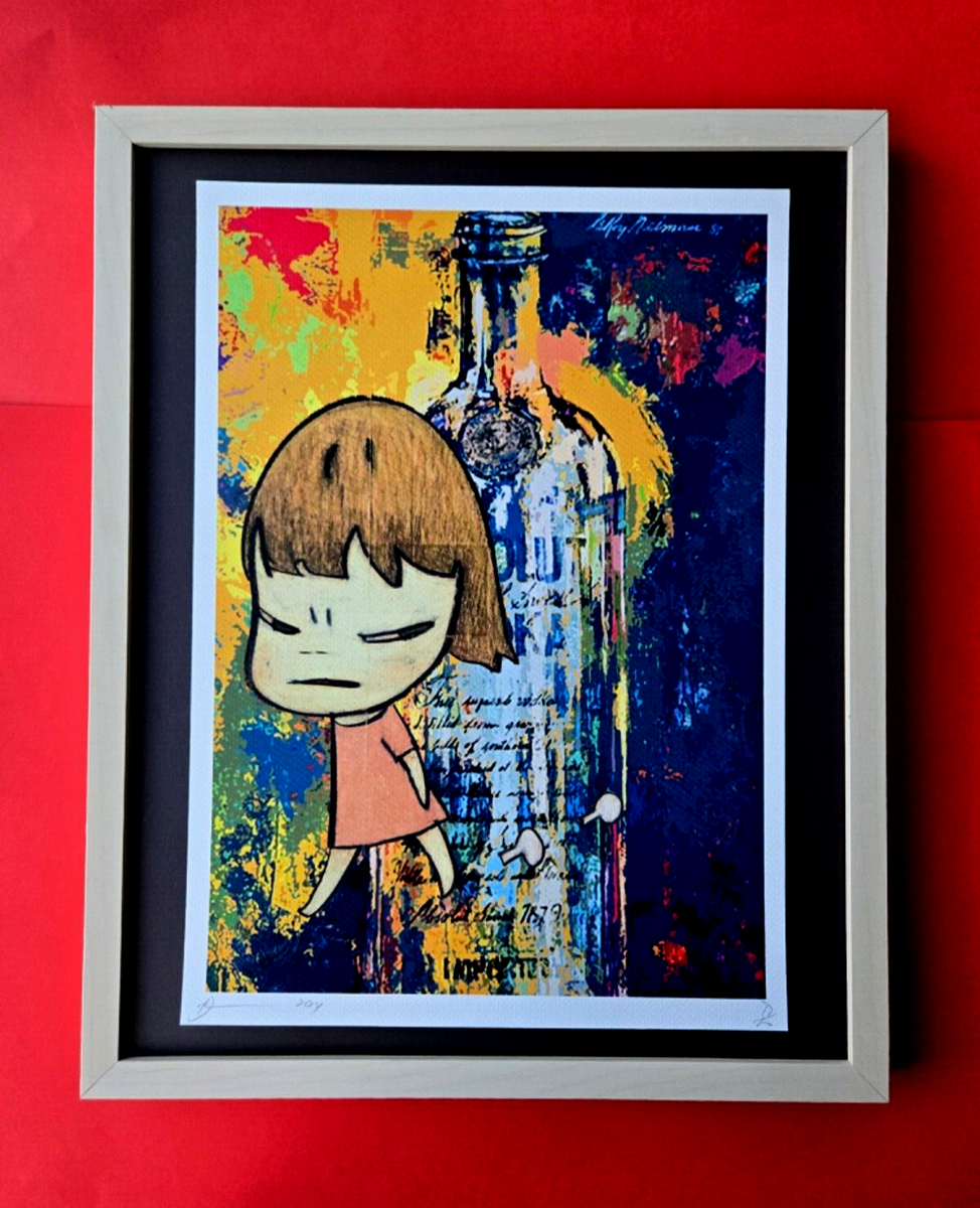 Death NYC Large Framed 16x20in Pop Art Hand Signed MY YOSHITOMO