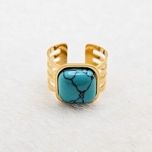 Authentic The Azure Horizon Open Band Ring In Radiant 18K Gold Plate