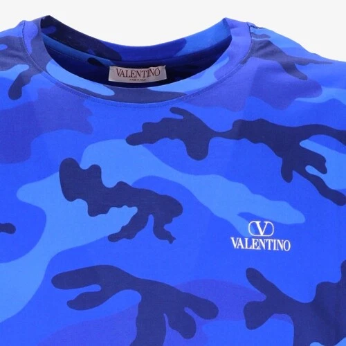 Blue camo valentino t shirt sales