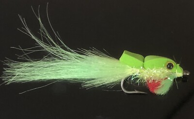 CHARTREUSE TOP WATER GURGLER STYLE FLY FISHING BASS, SALTWATER, 