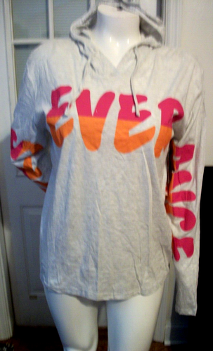 New Size 3X On Fire gray hooded long sleeve Perseverance top Chest 52" X Ln 29" - 第 3/3 張圖片